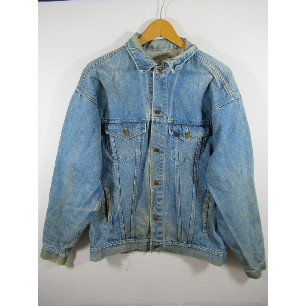 Vintage 70s Sears Roebucks Western Wear Distressed Denim Jacket Men Trucker Jean